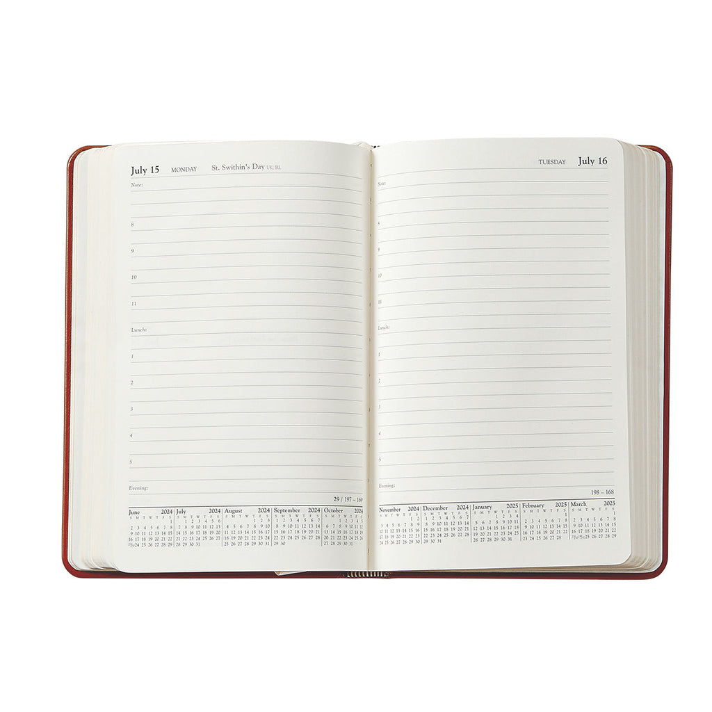 2026 Daily Journal in Brown Traditional Leather