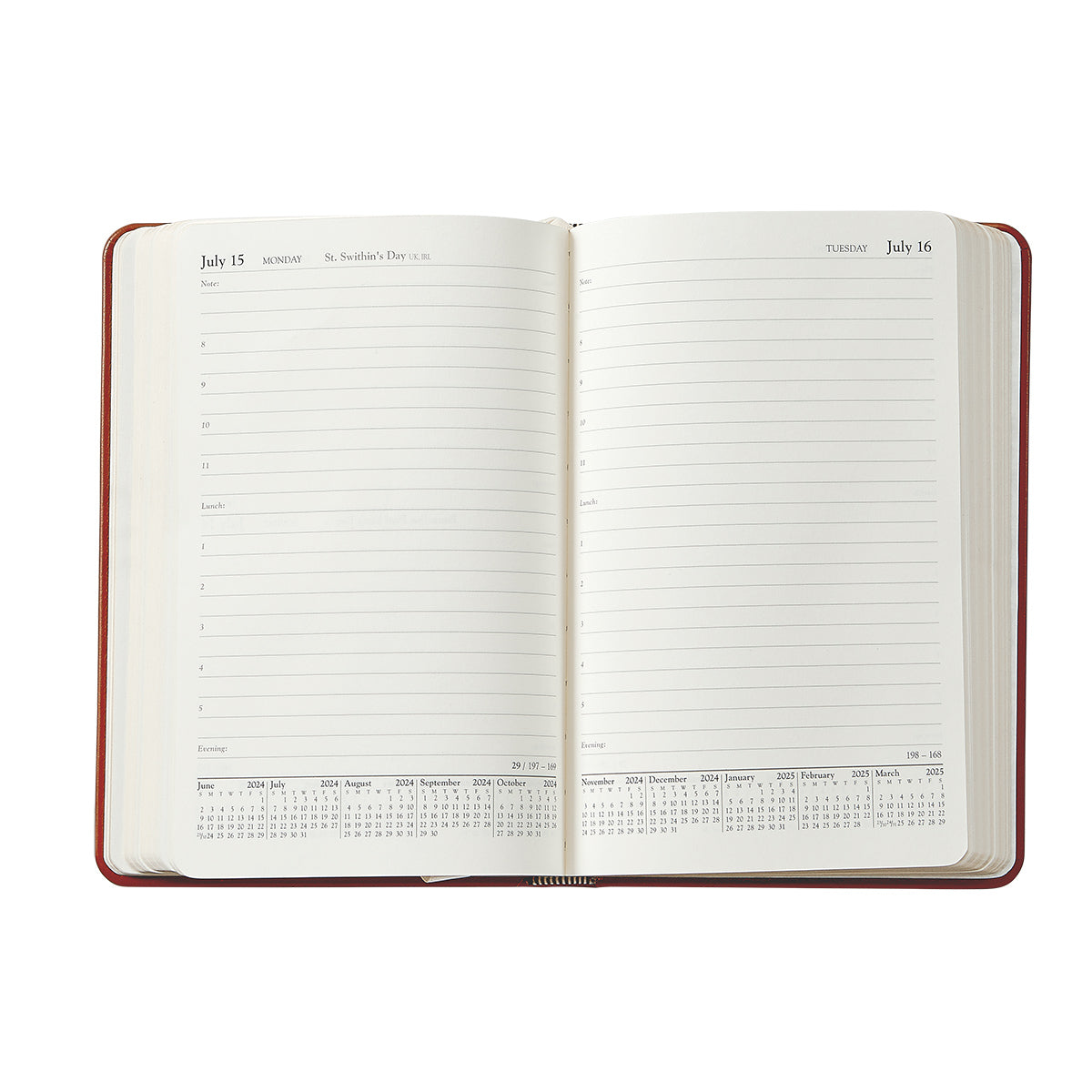 2026 Daily Journal in Brown Traditional Leather