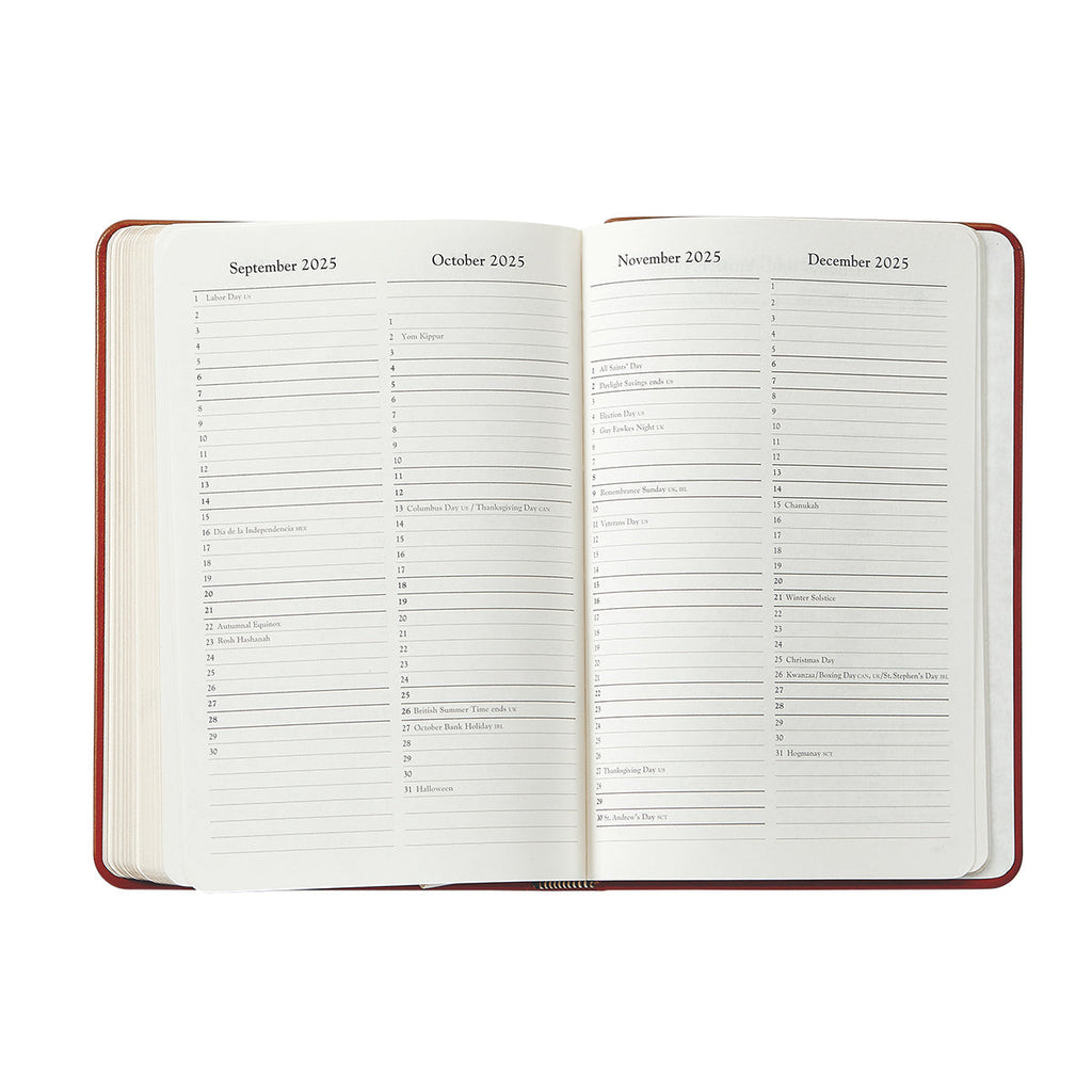 2026 Daily Journal in Wine Pebble Grain Leather