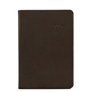 2026 Daily Journal in Brown Traditional Leather