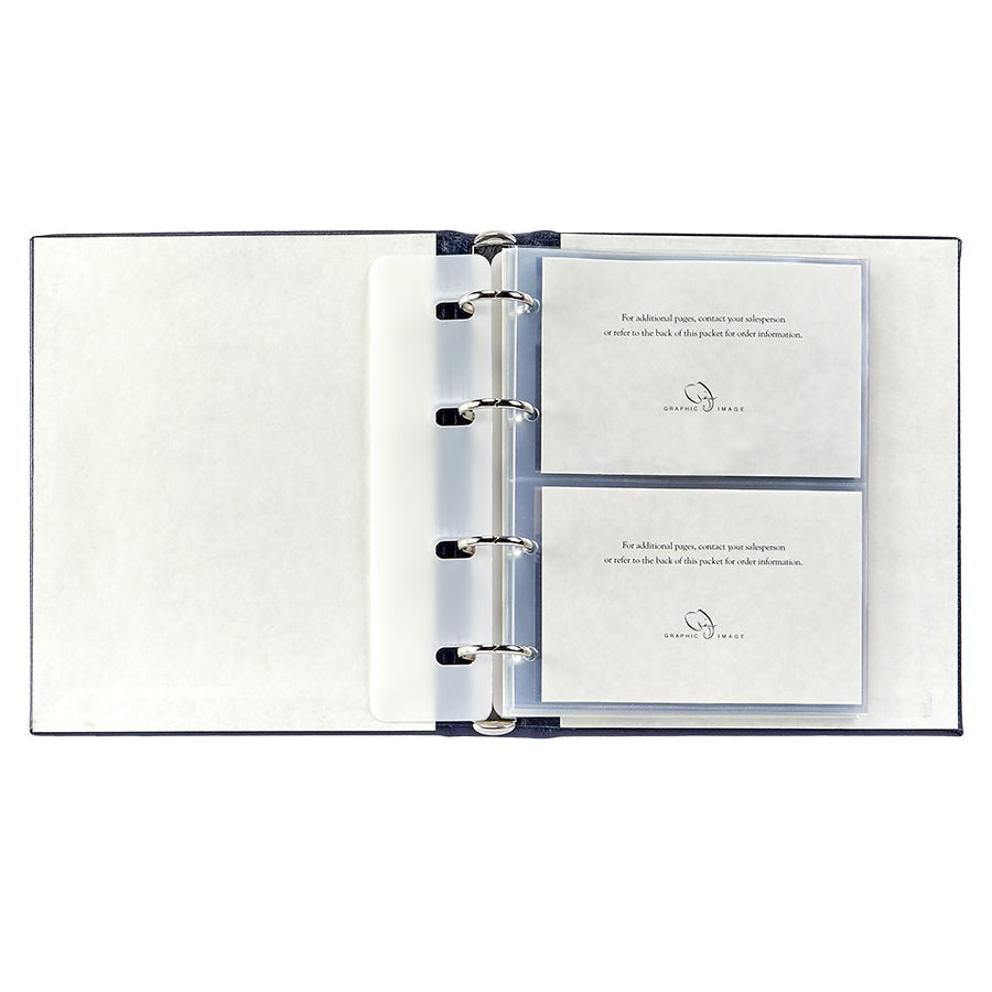 Medium 4-Ring Clear Pocket Album in Wine Pebble Grain Leather