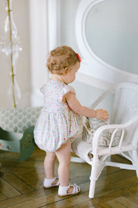Alizee Cherry Ruffled Sleeve Bubble Romper