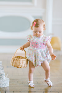 Alizee Cherry Ruffled Sleeve Bubble Romper
