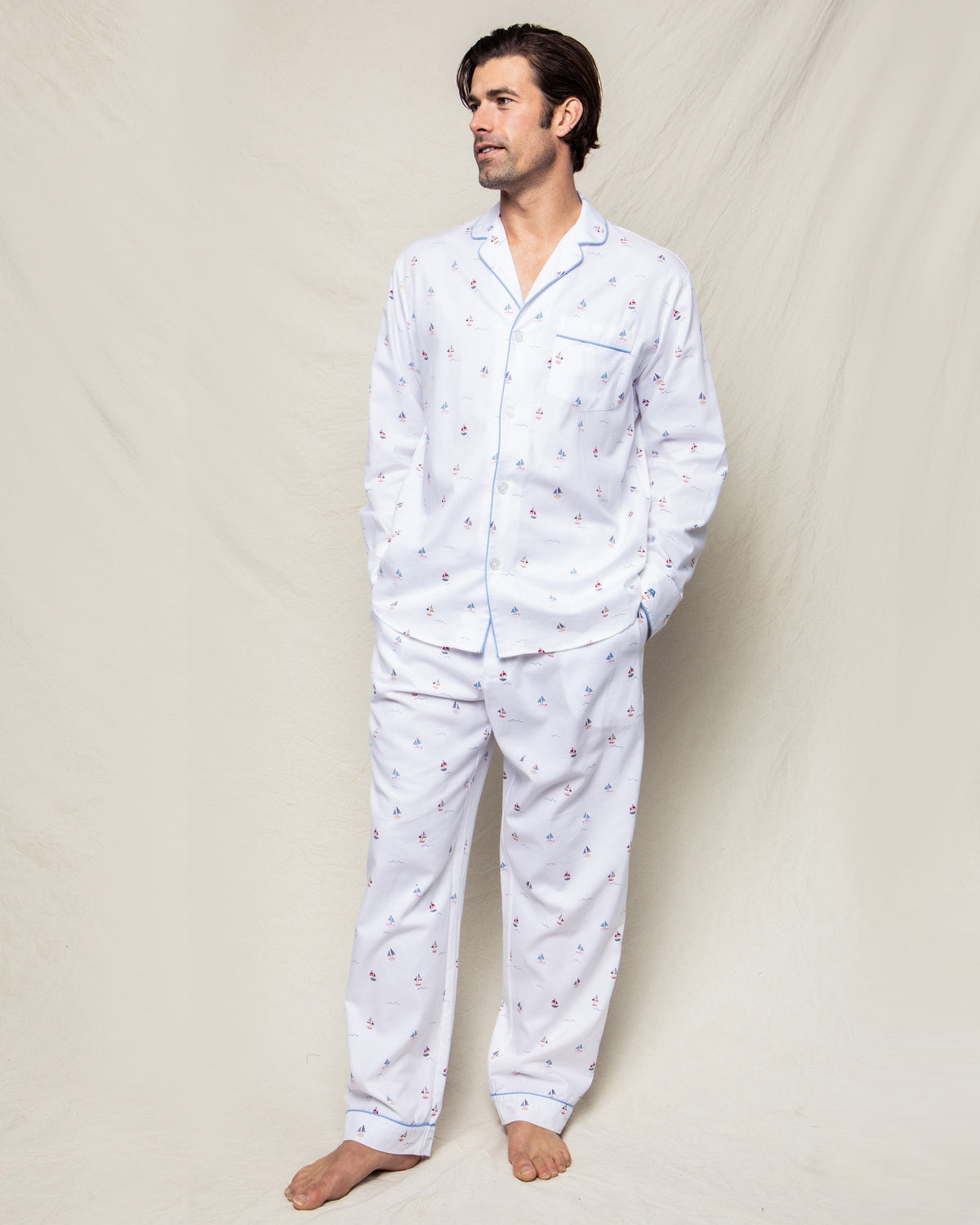 Men’s Twill Pajama Set in Bateau
