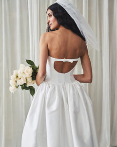 Magnolia Dress in Ivory Mikado