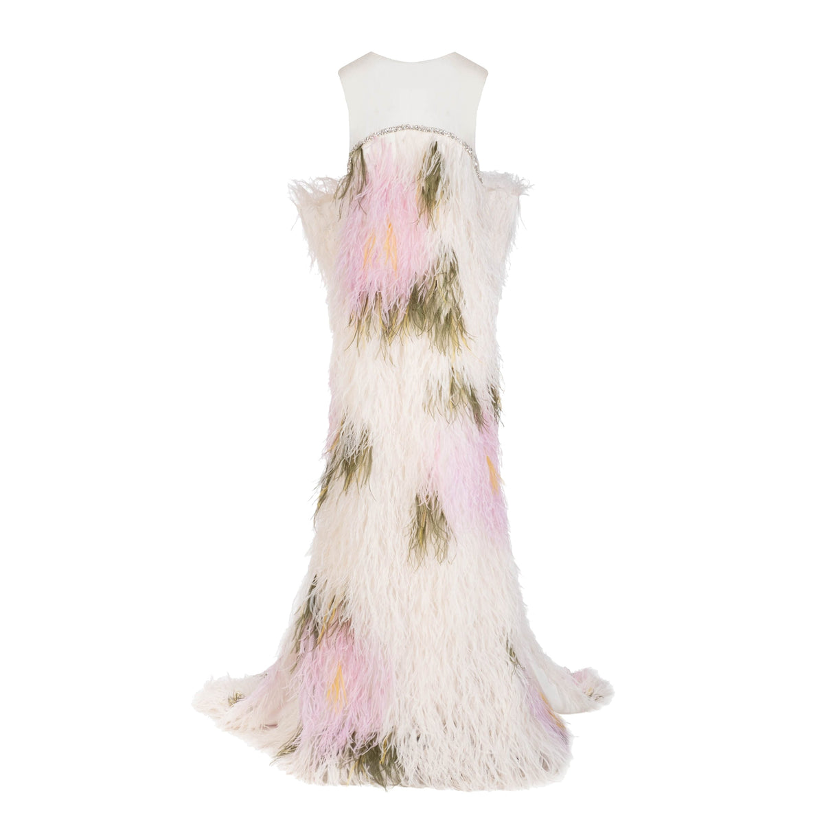 Eliza Gown in Abstract Floral Feathers