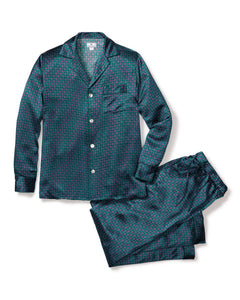 Men’s Silk Pajama Set in Emerald Foulard