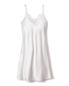 Women’s Silk Lace Slip Dress in White