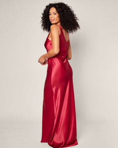 Women’s Silk Long Slip in Bordeaux