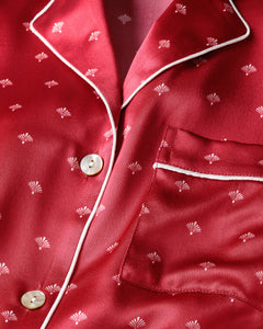 Women’s Silk Pajama Set in Bordeaux Art Nouveau