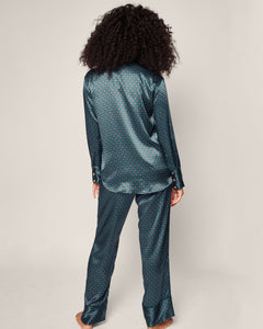 Women’s Silk Pajama Set in Emerald Foulard