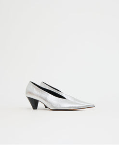 Kiki Heel in Crinkled Silver