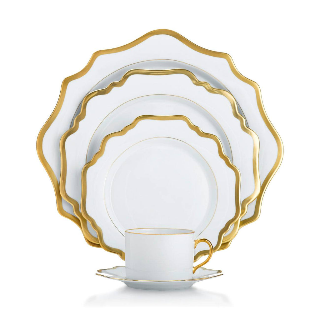 Antique White Tea Cup in Gold Rim