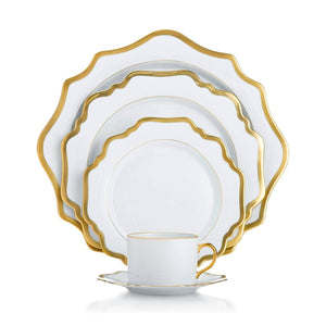 Antique White Dinner in Gold Rim