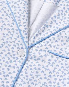 Women’s Twill Pajama Set in Bluehearts