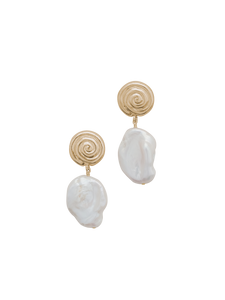 Azul Earrings in Gold & White