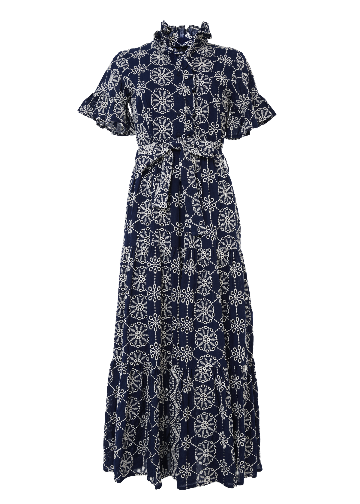 Sadie Maxi Dress Navy Medallion Eyelet