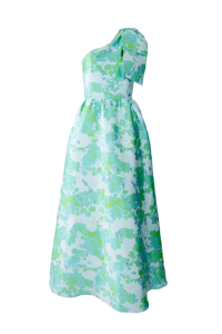 Caroline Gown Green Abstract Brocade