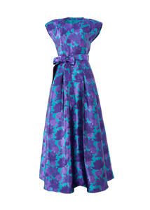 Olivia Gown Purple Floral Silhouette Jacquard