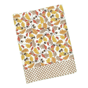 Acorns and leaves hand block print tablecloth
