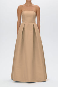 Alice Silk Faille Full Gown with Bow Belt
