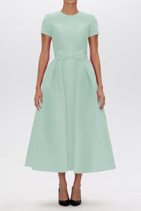 Silk Faille Mid-Length Bow Convertible Skirt