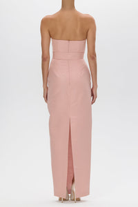 Elizabeth Silk Faille Column Gown with Bow Belt