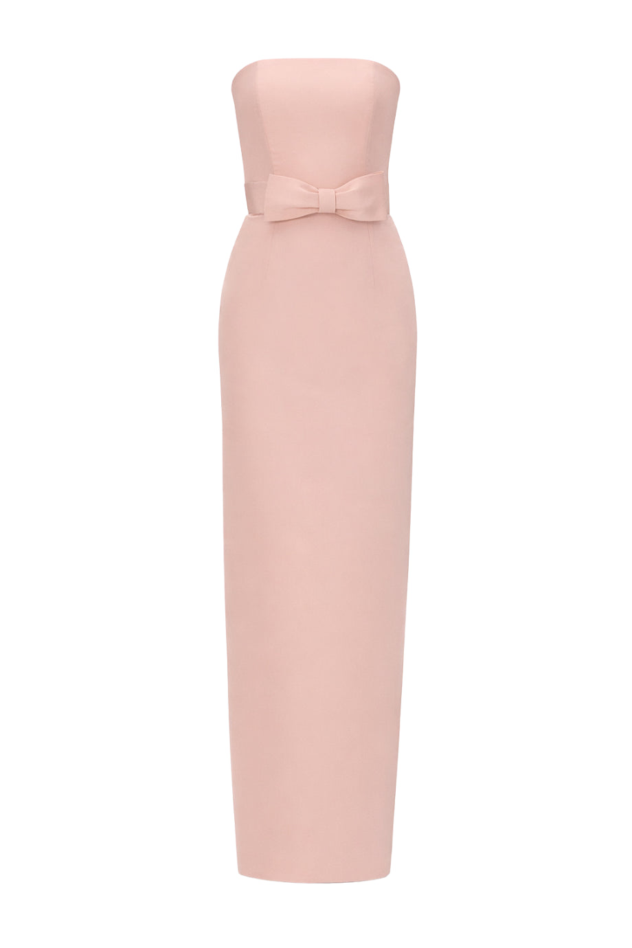 Elizabeth Silk Faille Column Gown with Bow Belt