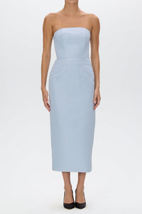Elizabeth Silk Faille Midi Dress with Bow Belt