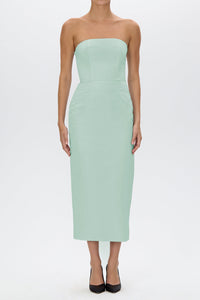 Elizabeth Silk Faille Midi Dress with Bow Belt