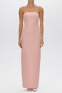 Leonore Silk Faille Column Gown with Detachable Bow Train