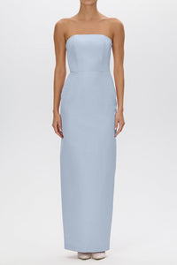 Elizabeth Silk Faille Column Gown with Bow Belt