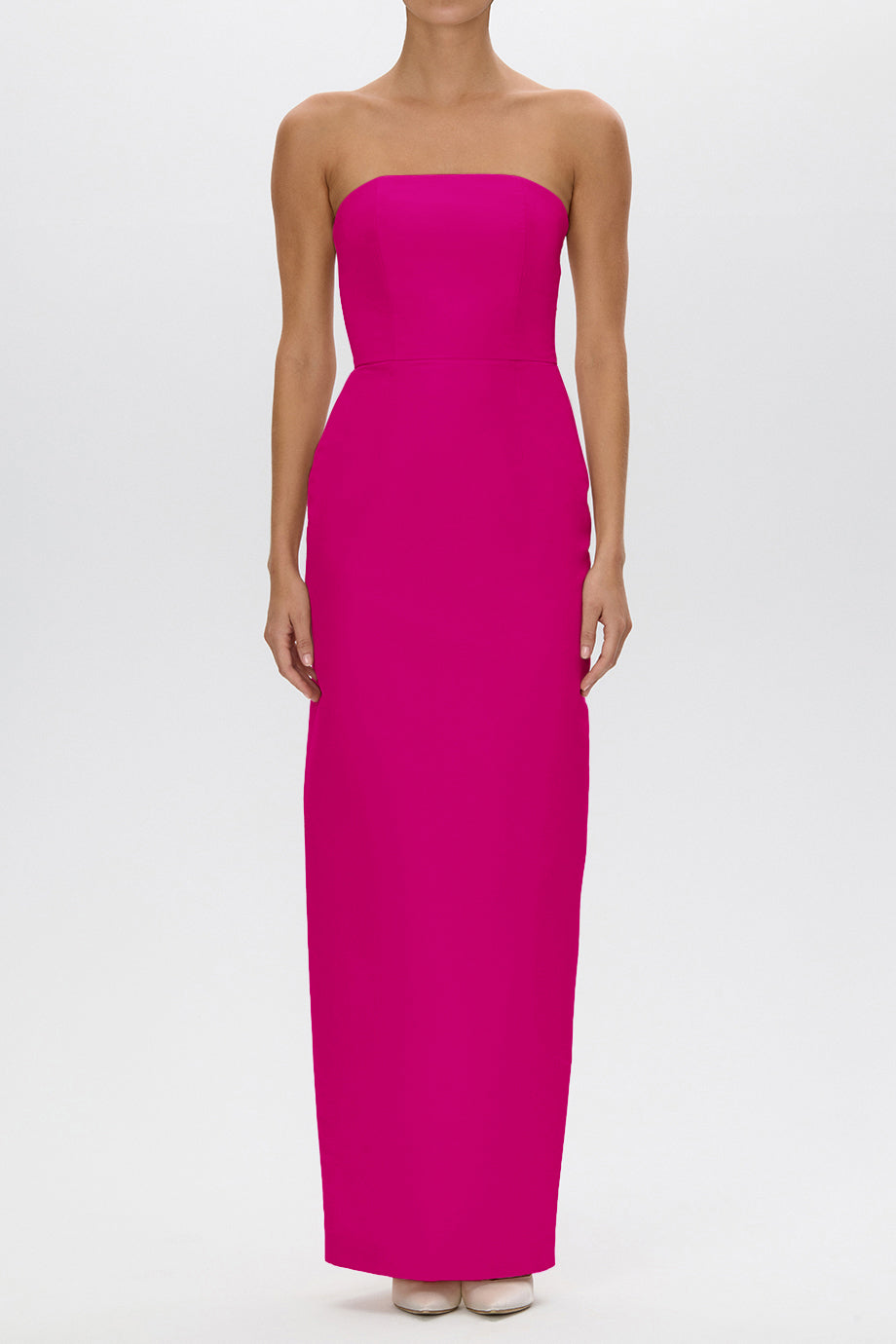Elizabeth Silk Faille Column Gown with Bow Belt