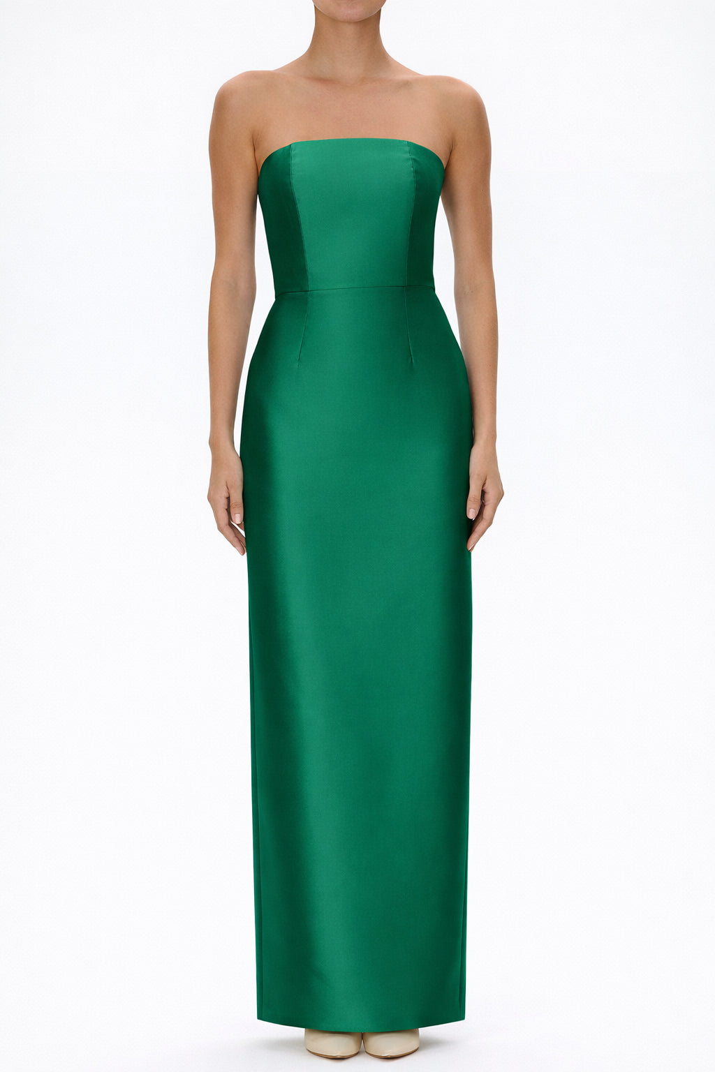 Juliette Silk and Wool Column Gown with Bow Belt