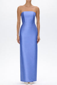 Juliette Silk and Wool Column Gown with Bow Belt