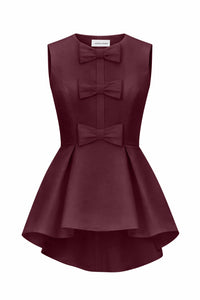 Odette Silk Faille Peplum Top