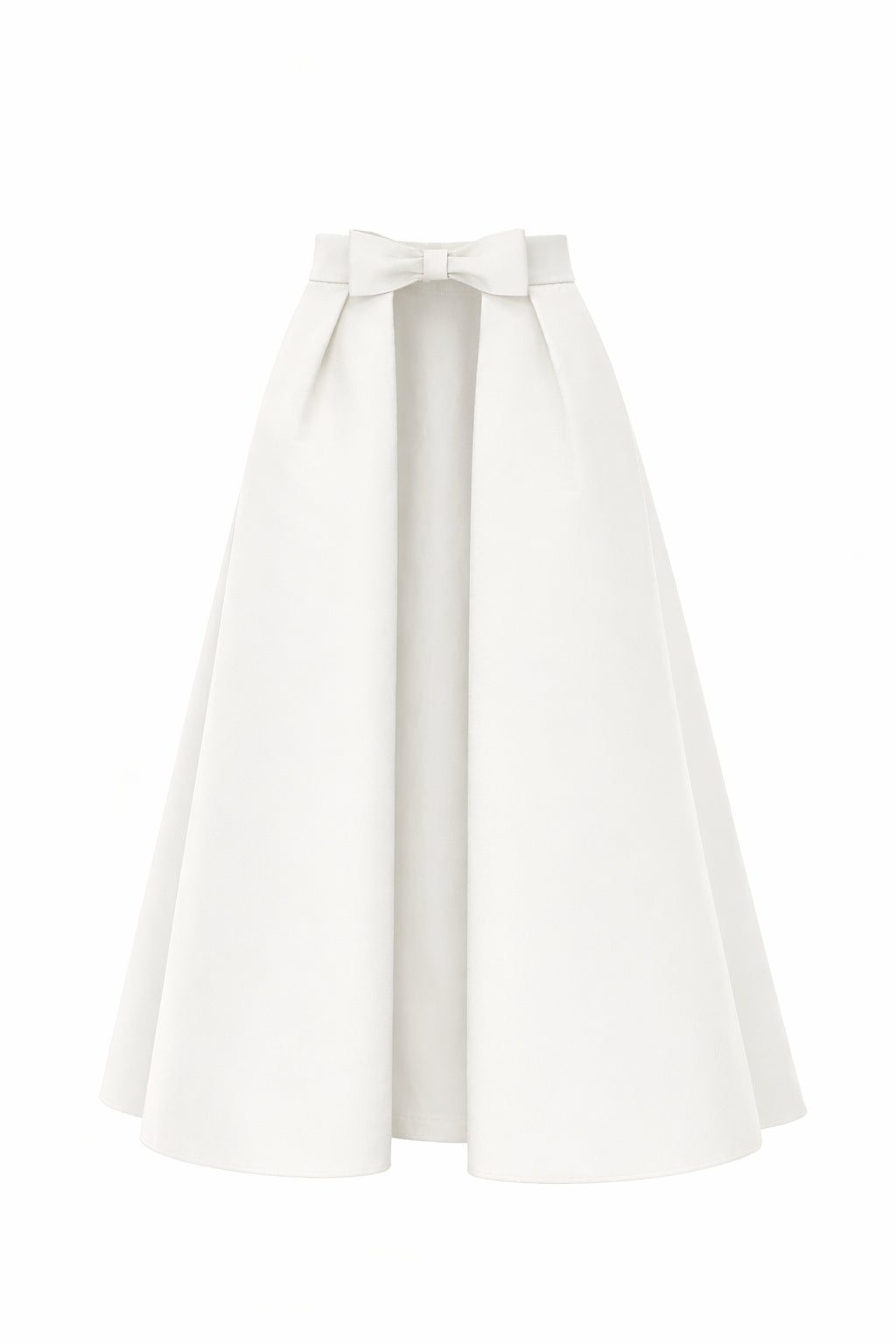 Silk Faille Mid-Length Bow Convertible Skirt