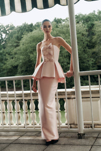 Silk and Wool Column Skirt