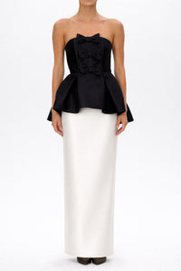 Silk and Wool Column Skirt