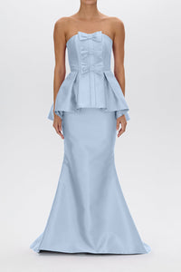 Stella Silk and Wool Peplum Mermaid Gown