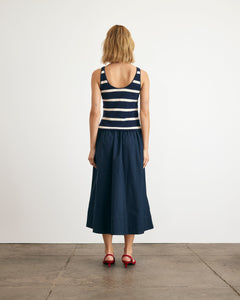 Amber Dress in Maritime Blue & Cream Stripe