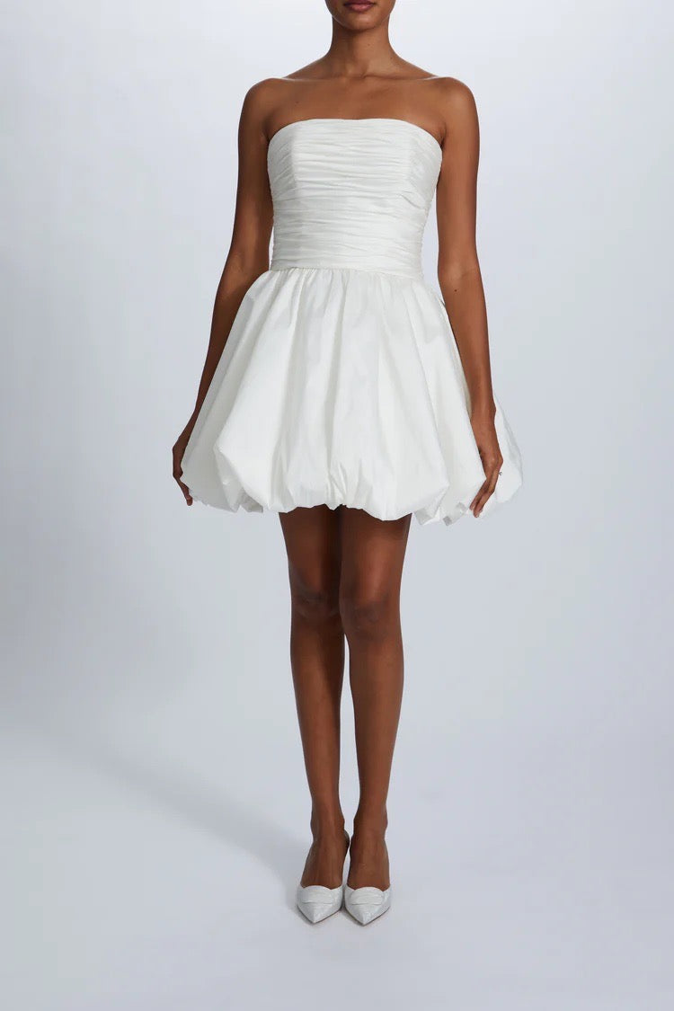 Taffeta Ruched Mini Dress