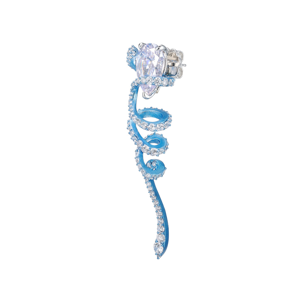 Baby Blue Ribbon Twirl Earrings