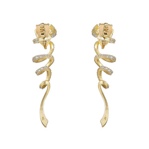 Golden Ribbon Twirl Earrings