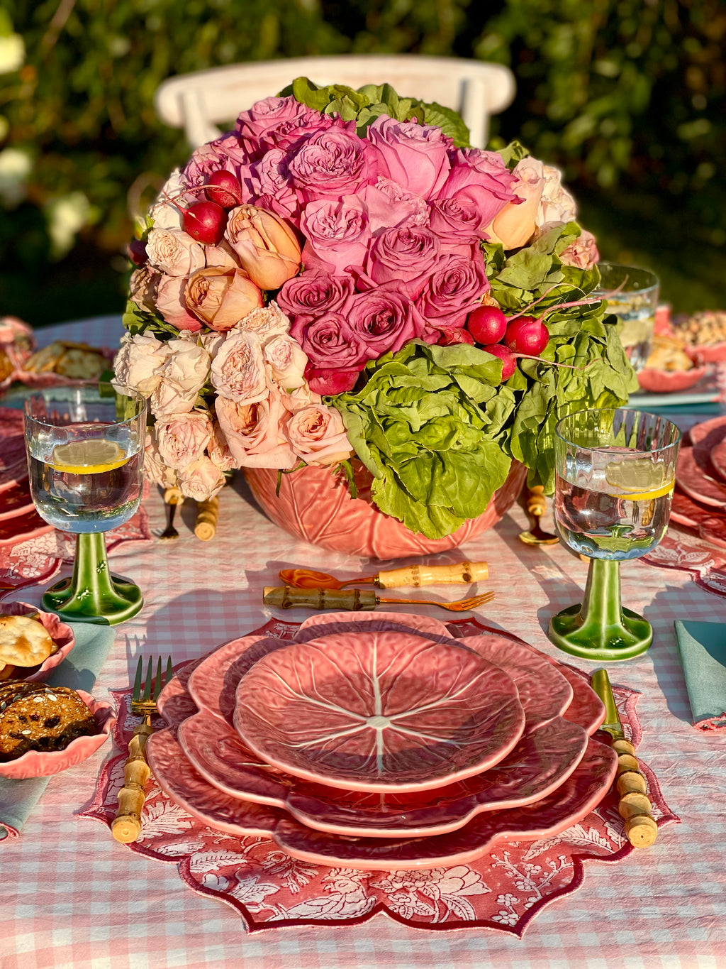 Cabbage Dinner Plate in Pink