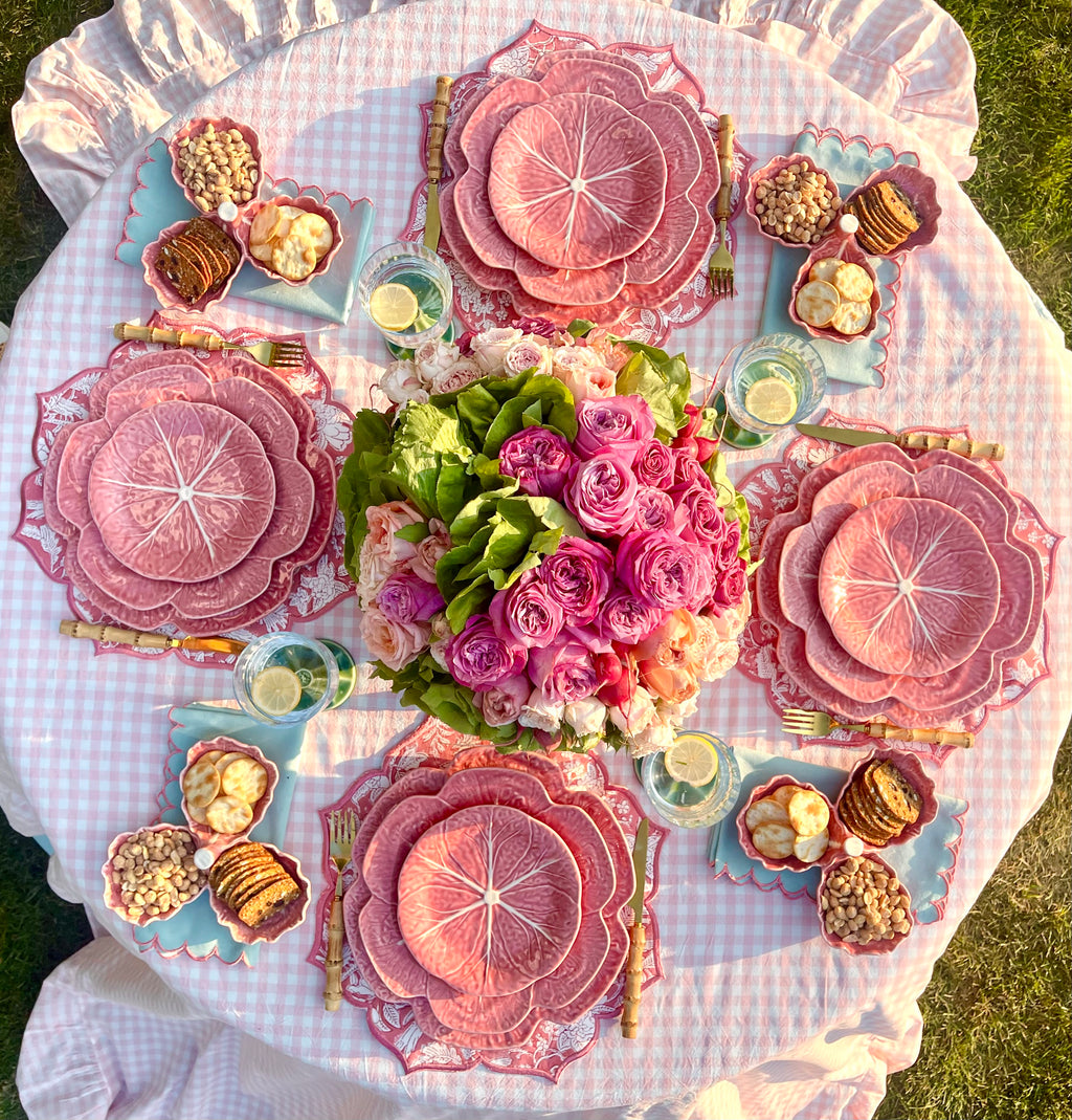 Cabbage Dessert Plate in Pink