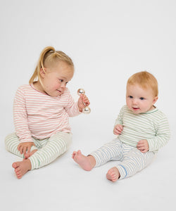 Andy Baby Legging in Dusty Blue Mini Stripe