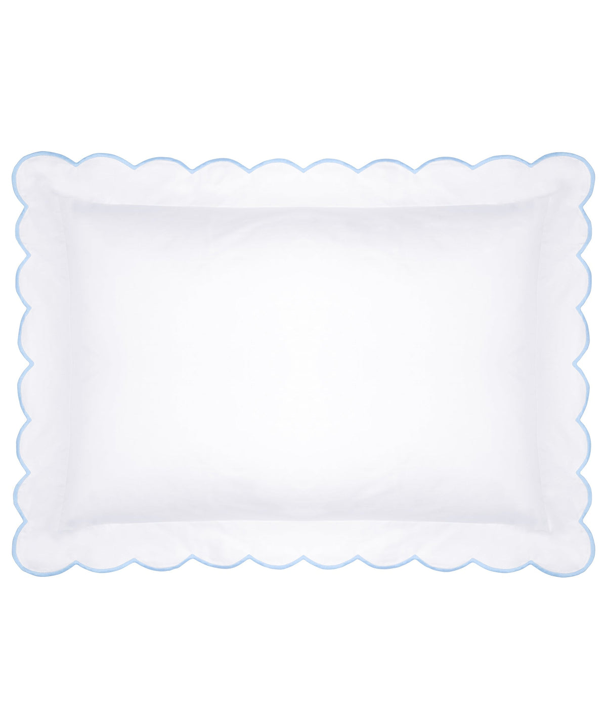 Rebecca Udall Annabelle Scalloped Bed Linen, Blue Flat Pillow