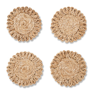 Annisa Straw Coasters in Natural, Set of 4