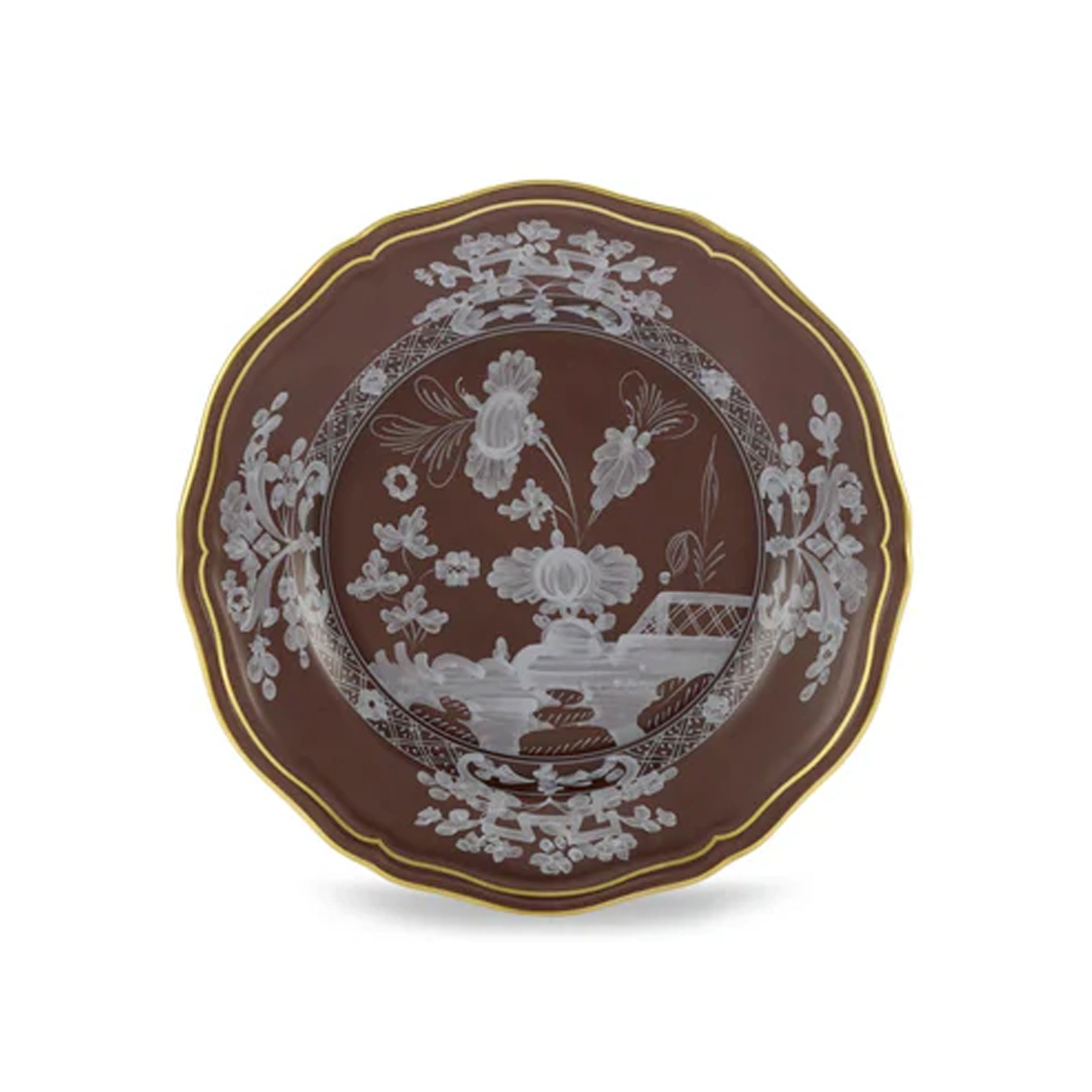 Oriente Italiano Antico Doccia Flat Bread Plate in Castagna